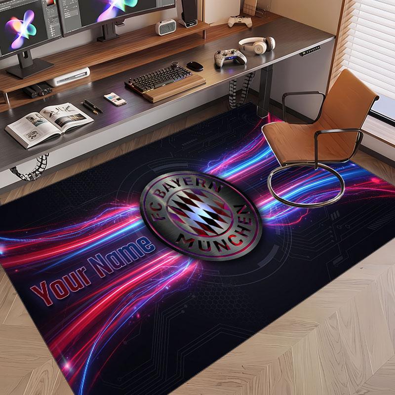Custom Rug Bayern Munich Pattern Print Name Text Soft Non‑Slip Floor Carpet for Home Indoor Decoration