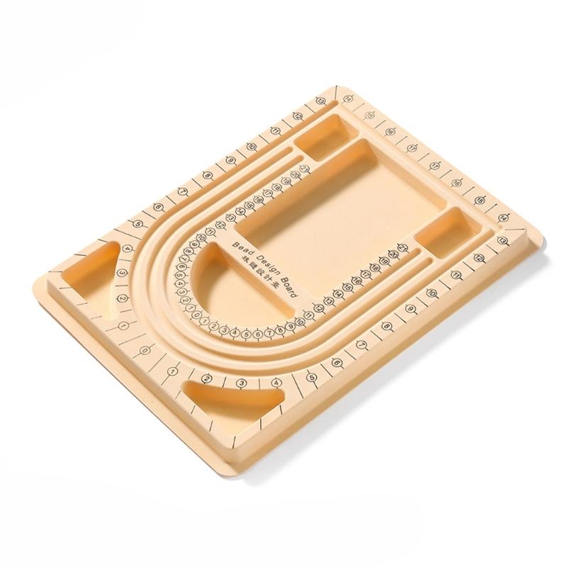 Verstellbares Perlen-Design-Tablett für Halsketten, Armbänder, Basteln, Kunststoff-Schmuckherstellungswerkzeug mit sicheren Rillen