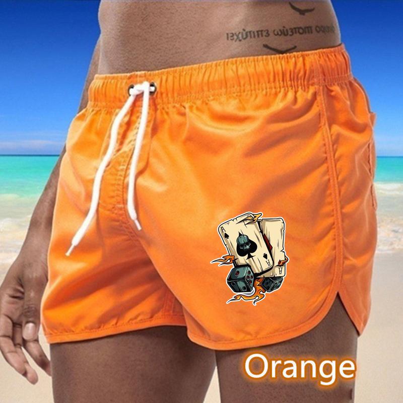 

BBK-55 2025 Summer Men s Quick-Drying Swim Trunks Sports Pants Swimwear Beach Shorts Jogging Shorts S оранжевый