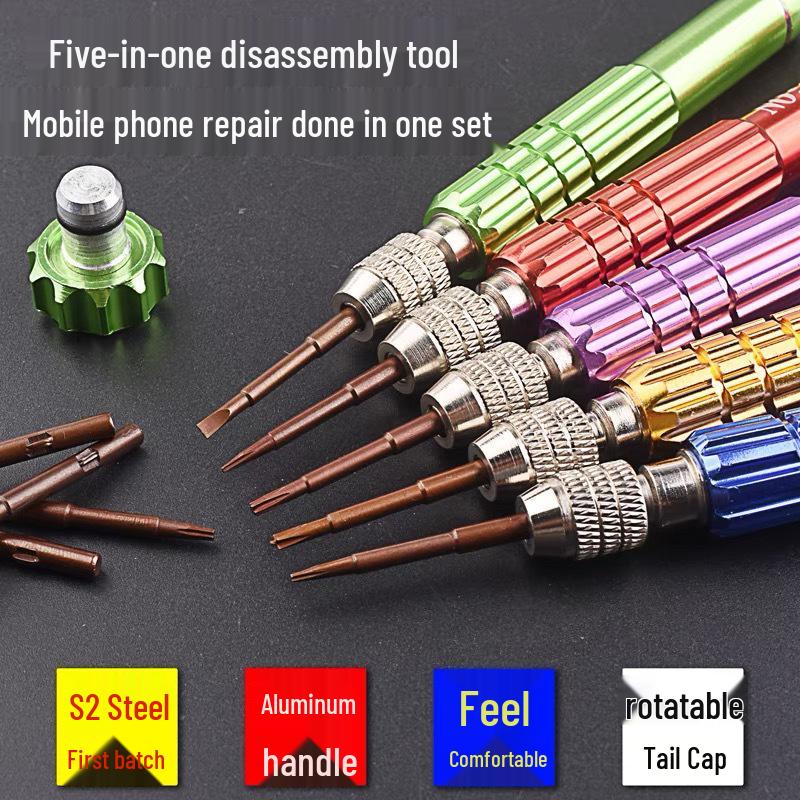 5-in-1 Schraubendreher-Set aus Aluminiumlegierung für die Reparatur von Apple Mobiltelefonen