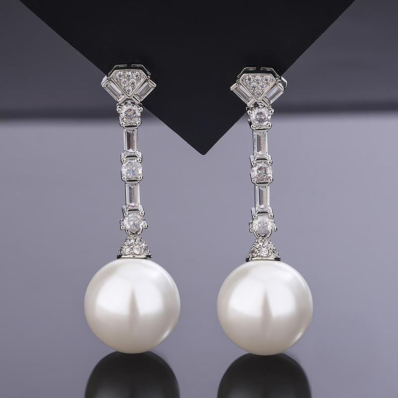 Jewelry Copper Bottom Gold Plated Pearl Tassel Women'S Set 14Mm12Mm