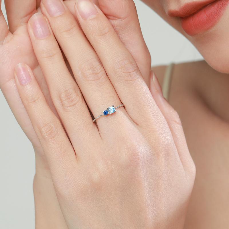 Tancise Classic 925 Sterling Silver  Zircon Ring Ladies Jewelry Wedding Promise Party Gift