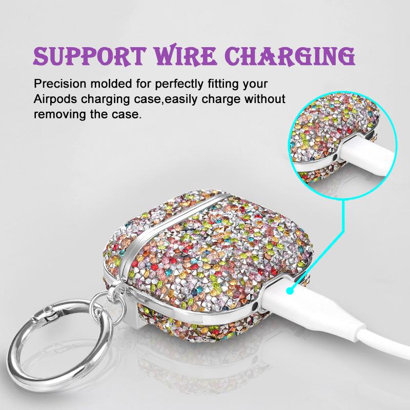The new Rainbow Diamond earphone cover is compatible with Apple AirPods 4th Gen Plated AirPods Pro 2
