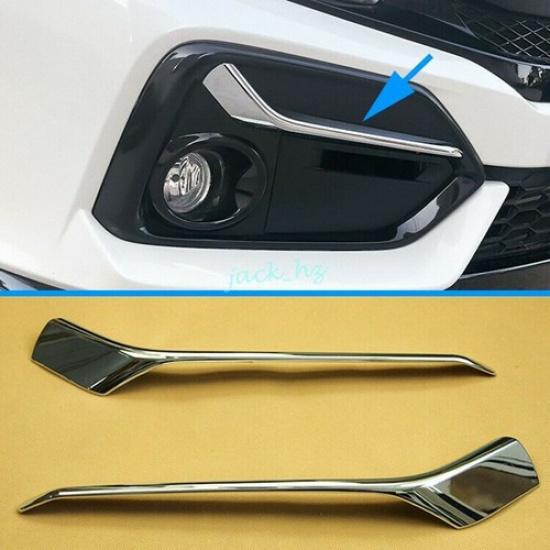 For Honda Civic Hatchback 2020-2021 Chrome Front Fog Lamp Light Strip Trim Decor