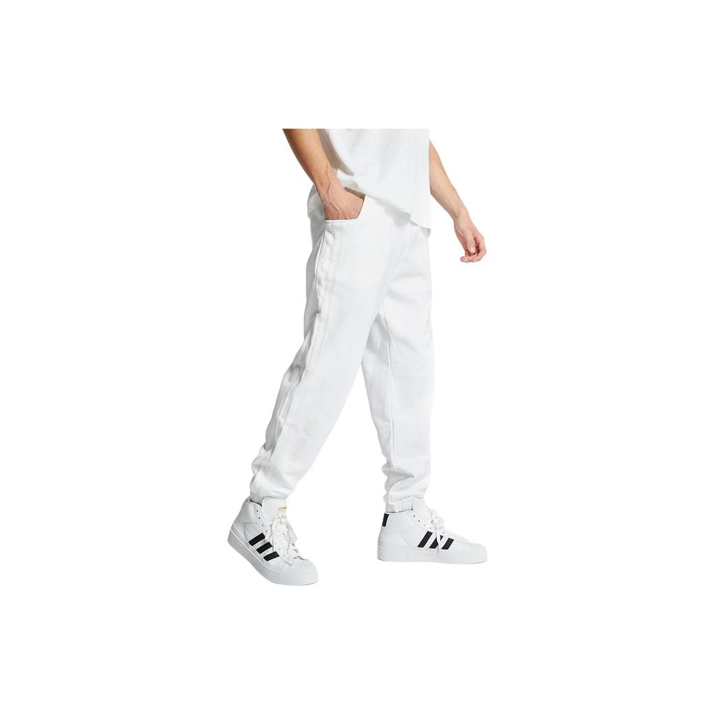 Adidas Originals Trefoil Ninja Pants Mid-Waist Fleece Knit Joggers Men Bottoms White GP2322