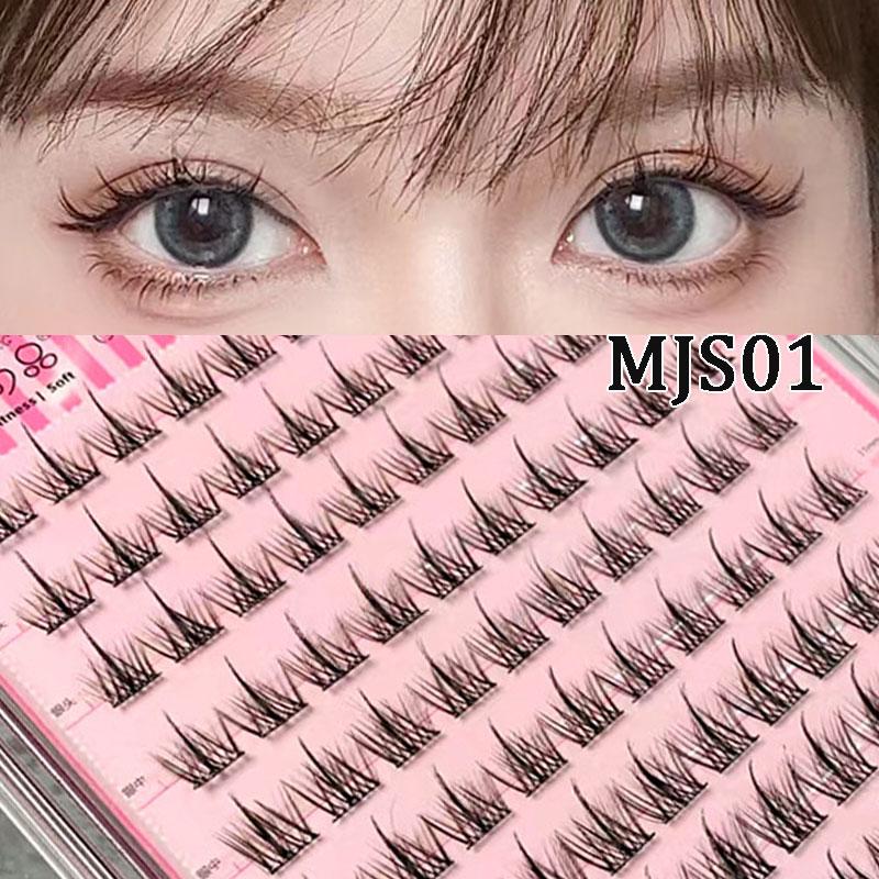 Glue-free and Make-up-free False Eyelashes 5D Fox False Eyelashes Self-adhesive Individual Eyelashes Dense Curls Eye Lashes