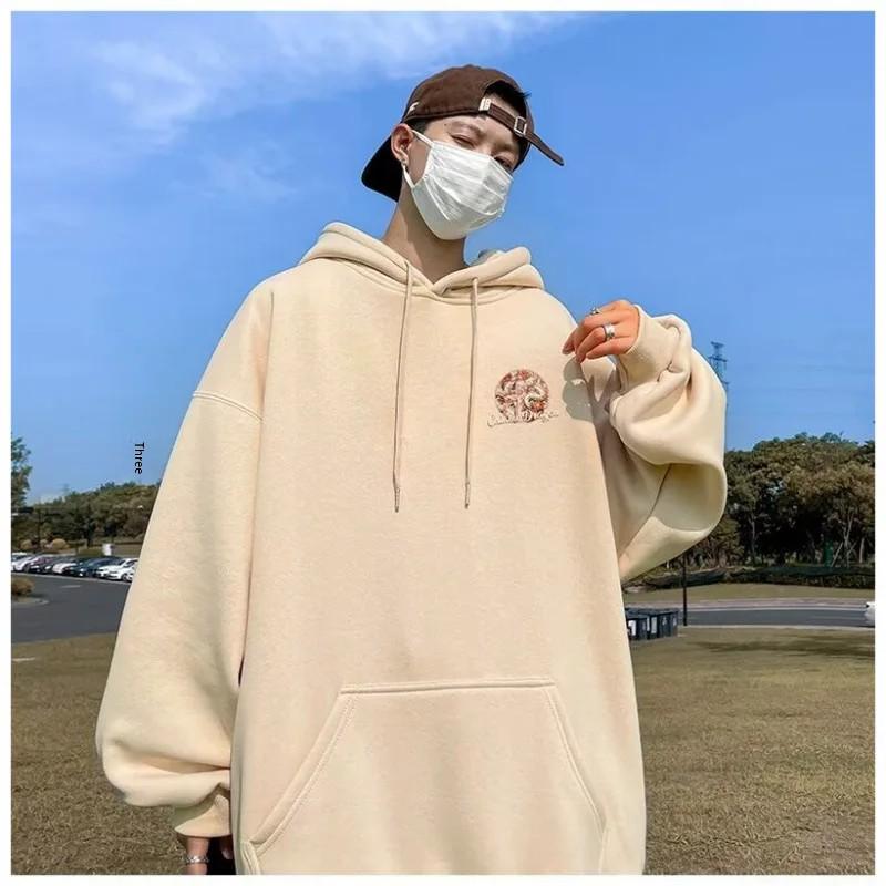 250g Dickes Kapuzensweatshirt Herren Frühling Herbst Locker Geschnitten Trendmarke Freizeitkleidung Leicht Ideal für Sommer