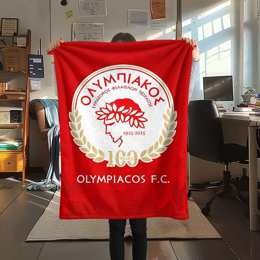 Olympiacos FlAannel Blanket, High quality Comfortable for All Seasons, Home Decor, Warmth and Comfort