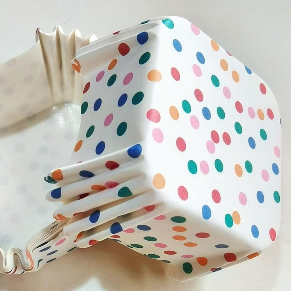 200pcs Disposable Muffin Mold Paper Cake Cups Pastry Tool Non-Stick Square Cupcake Tray High Temperature Baking Cake Liners Oven