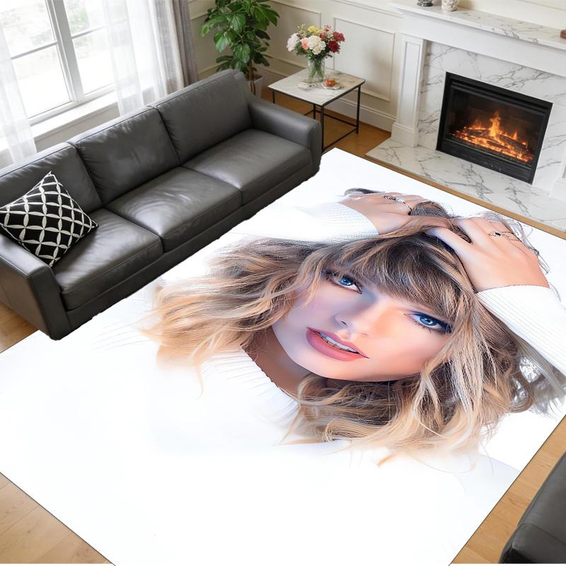 Tappeto in Velluto Cristallo Peluche Stampa Taylor Swift Anti?Indumenti da notte?Tappeto da Pavimento Resistente per Decorazione Domestica Interna