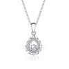Women's Rhodium Plated 925 Sterling Silver Water Drop Necklace Zirconia Moissanite Pendant Anniversary Wedding Jewelry