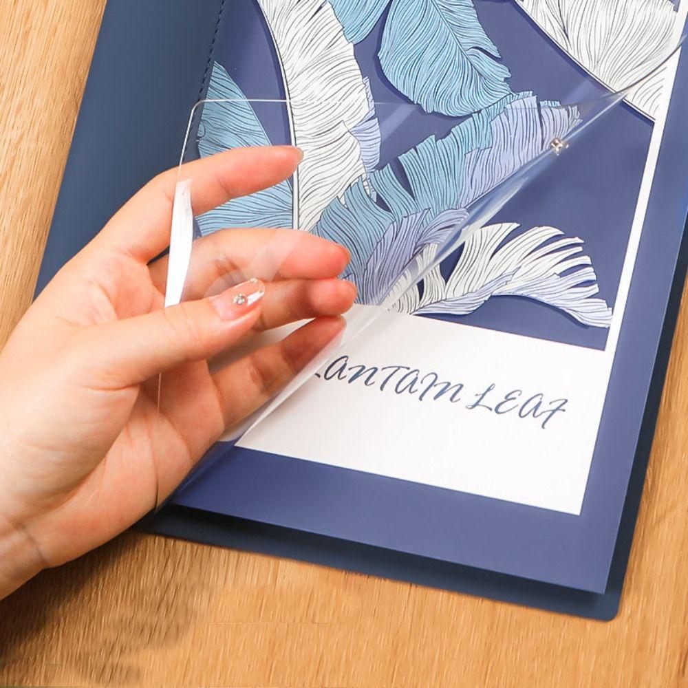 Artificial Leather Loose-leaf Book Transparent Cover Notepad Soft Notebook  Student