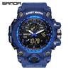 SANDA Women's Trendy LED Dual Display Waterproof Watch with Hourly Chime
