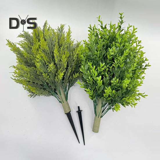Artificial Boxwood Topiary Ball Tree with Ground Stake UV Resistant Weather-proof Faux Greenery Violet Shrubs Outdoor Garden Porch Patio Fake Boxwood