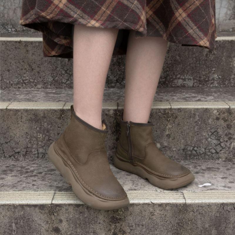 Retro Short Boots Martin Boots Casual Snow Boots Thick Bottom Women's Boots