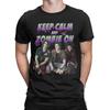 Men Women Zombies 2 Keep Calm and Zombie On T Shirt  100% Cotton Clothing Awesome Short Sleeve Round Collar Tees Printed T-Shirt