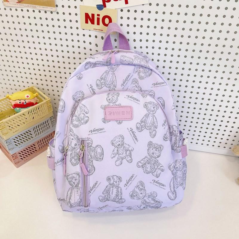Cute Bear Backpack, Light Weight Reduction Backpack for Primary School Students, Cartoon Schoolbag, Travel Research Bag, Korean Version of High Value