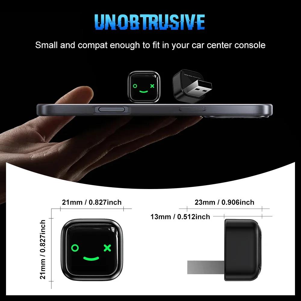 Adaptor 2 în 1 cu fir la wireless CarPlay Android Auto, actualizare OTA, mini dongle pentru sisteme auto OEM cu fir CarPlay Android Auto