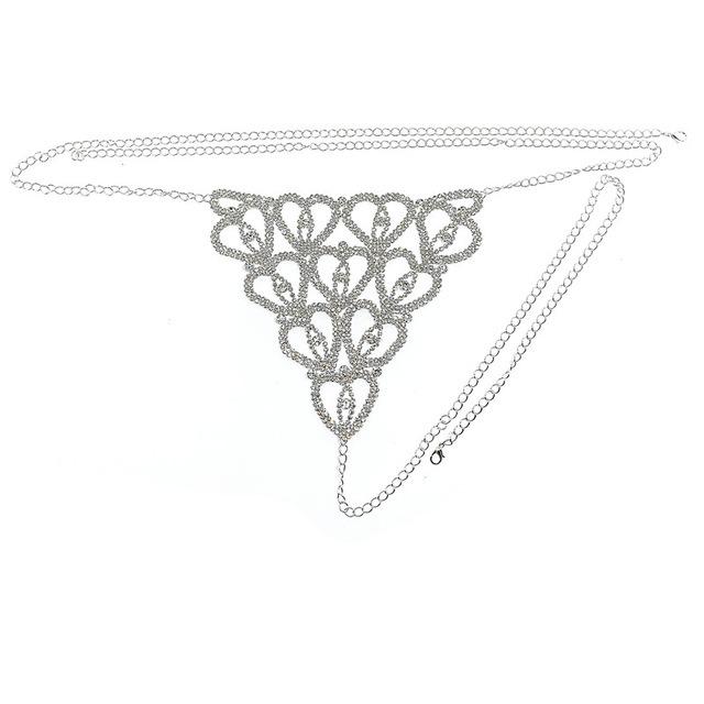 Accessories Rhinestone Claw Chain Body Chain Heart-Shaped Sexy Bikini Diamond Panties Body Chain Direct
