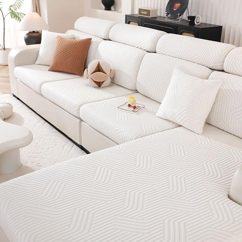 Lanmolife Jacquard Sofa Cushion Cover Spandex Non-Slip Sofa Covers Removable Machine Washable Furniture Covers For Home Decor