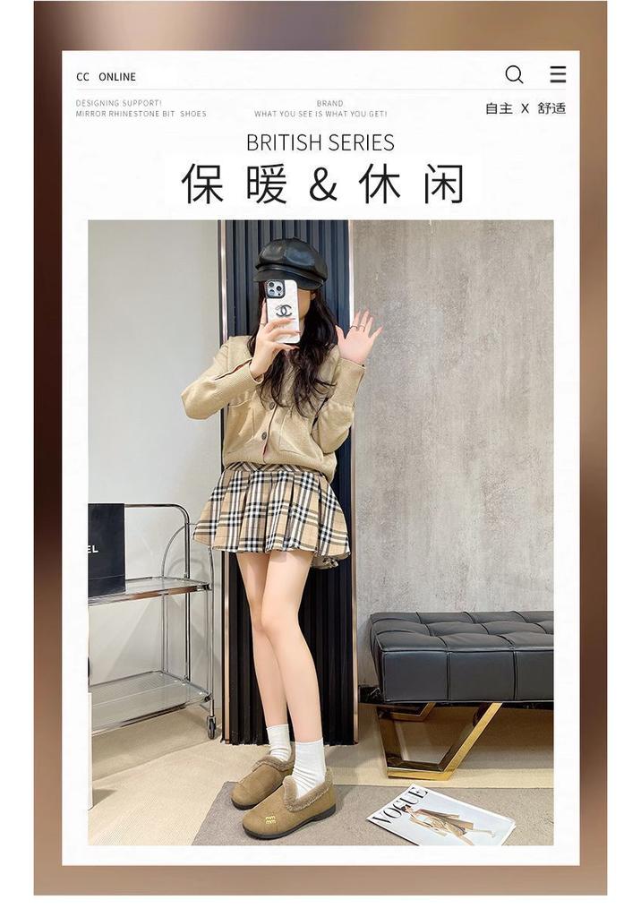 Winter cotton shoes women's soft sole soft surface velvet warm snow mother shoes one pedal cloth shoes