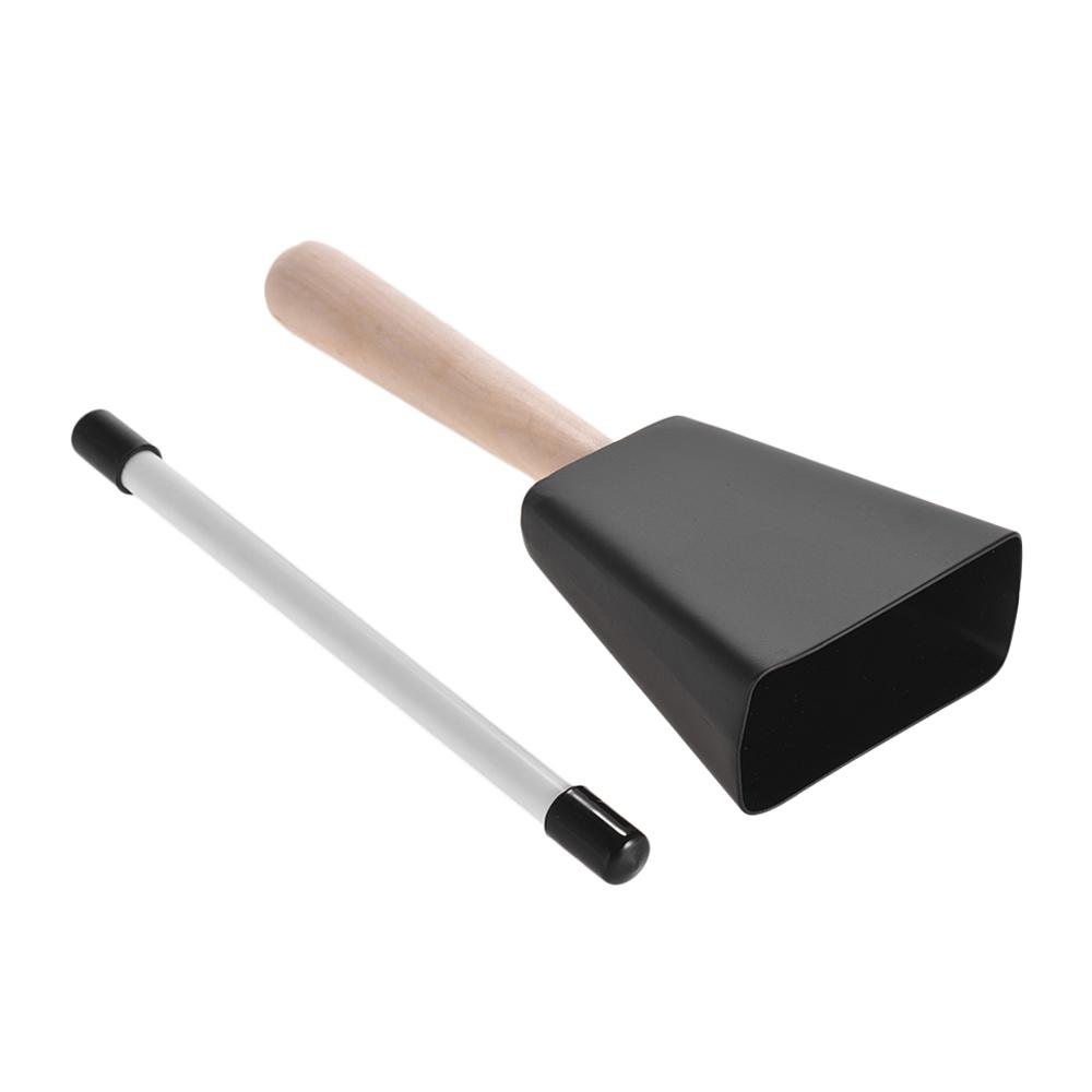 Professionelle Kuhglocke aus Metall mit Holzgriff, Schlaginstrument