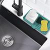 Self Draining Soap Bar Holder Silicone Kitchen Sink Soap Dish Sponge Tray Counter Caddy Organizer for Dish Soap Dispenser