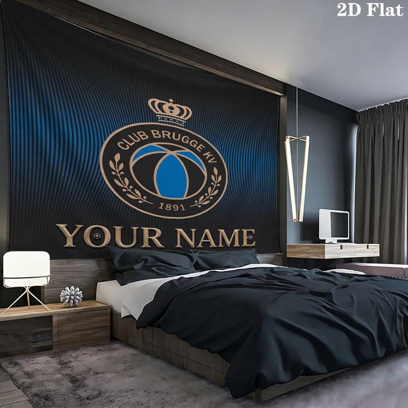 Club Brugge KV Custom Name Wall Tapestry Aesthetic Wall Hanging Printed Fabric Blanket Decorative Tapestries for Bedroom Living Room Home Decor