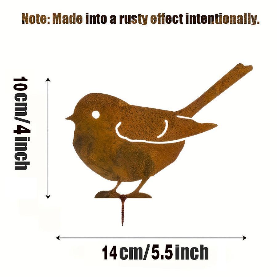 Rustic Metal Bird Silhouette Set: 4-Piece Outdoor Garden Courtyard Decoration