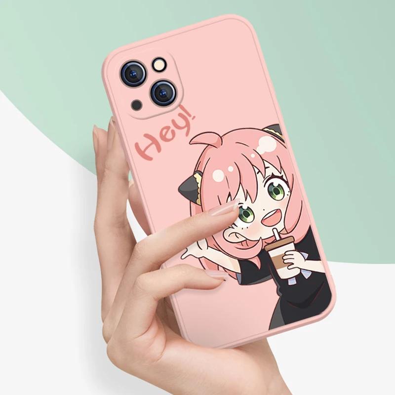 Anime SPY FAMILY Couple Silicone Phone Cases for iPhone 15 13 14 12 11 Pro Max Mini X XR XS 7 8 Plus SE Anya Forger Covers Bags