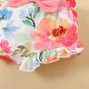 Fashion Letter Print Ruffle Sleeve Baby Bodysuit + Shorts  +Headband 3PCS for 0-18M Newborn Baby Girl Outfit Summer Casual Clothes Set