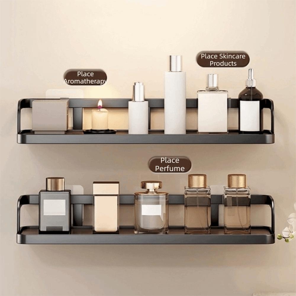 No Drill Cosmetic Storage Rack Carbon Steel Bathroom Shelves Makeup Organizer for Kitchen