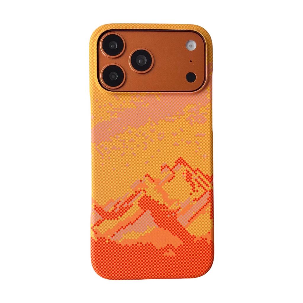 Kevlar Carbon Fiber Texture Magnetic Case for iPhone 17 Pro Max - Water Decal Half-Wrapped Protective Cover