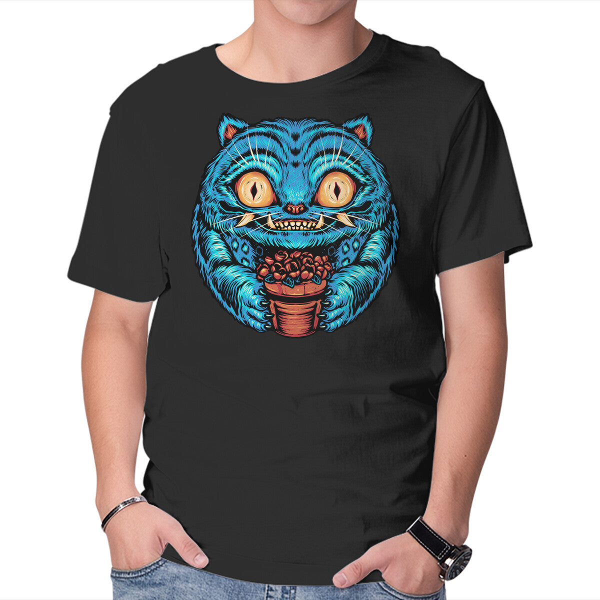Unisex Crew Neck T-Shirt Stay Super Natural Graphic Short Sleeve Casual Tee M