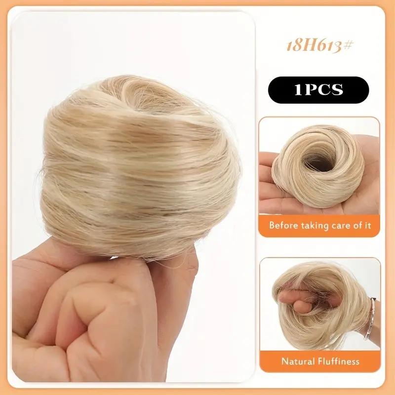 Straight Hair Loop Natural and Comfortable Hair Bun High Temperature Resistant Fiber Wig Easy To Wear Suitable Wig Accessories for All Girls KTB