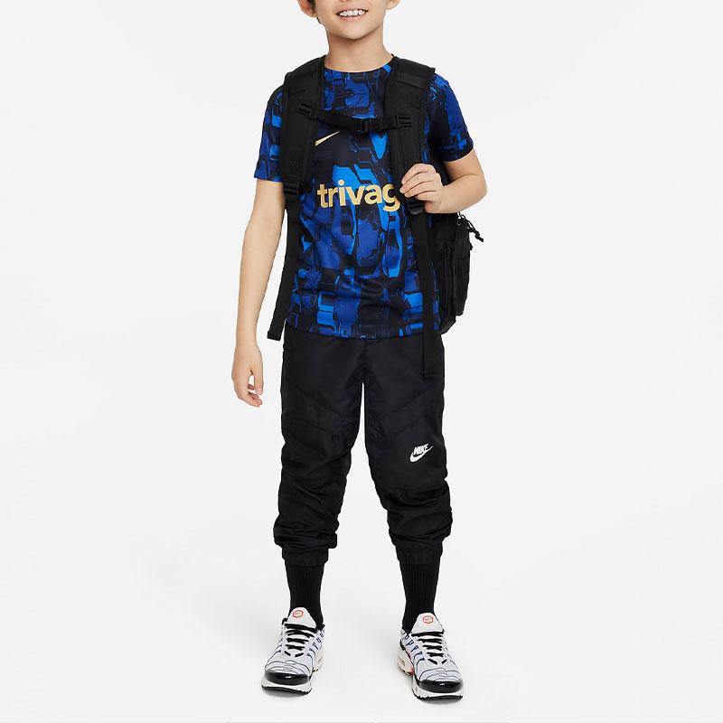Nike Dri-FIT Chelsea Academy Pro Celoplošný potisk Rychleschnoucí Tréninkové Fotbalové Tričko s Krátkým Rukávem Dětské Topy Asfaltově Modrá DX3627-427