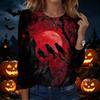 Womens Halloween Printed Pullover Sweatshirt Long Sleeve Crewneck Top Casual Lightweight Pullover Shirt for Fall and Winter