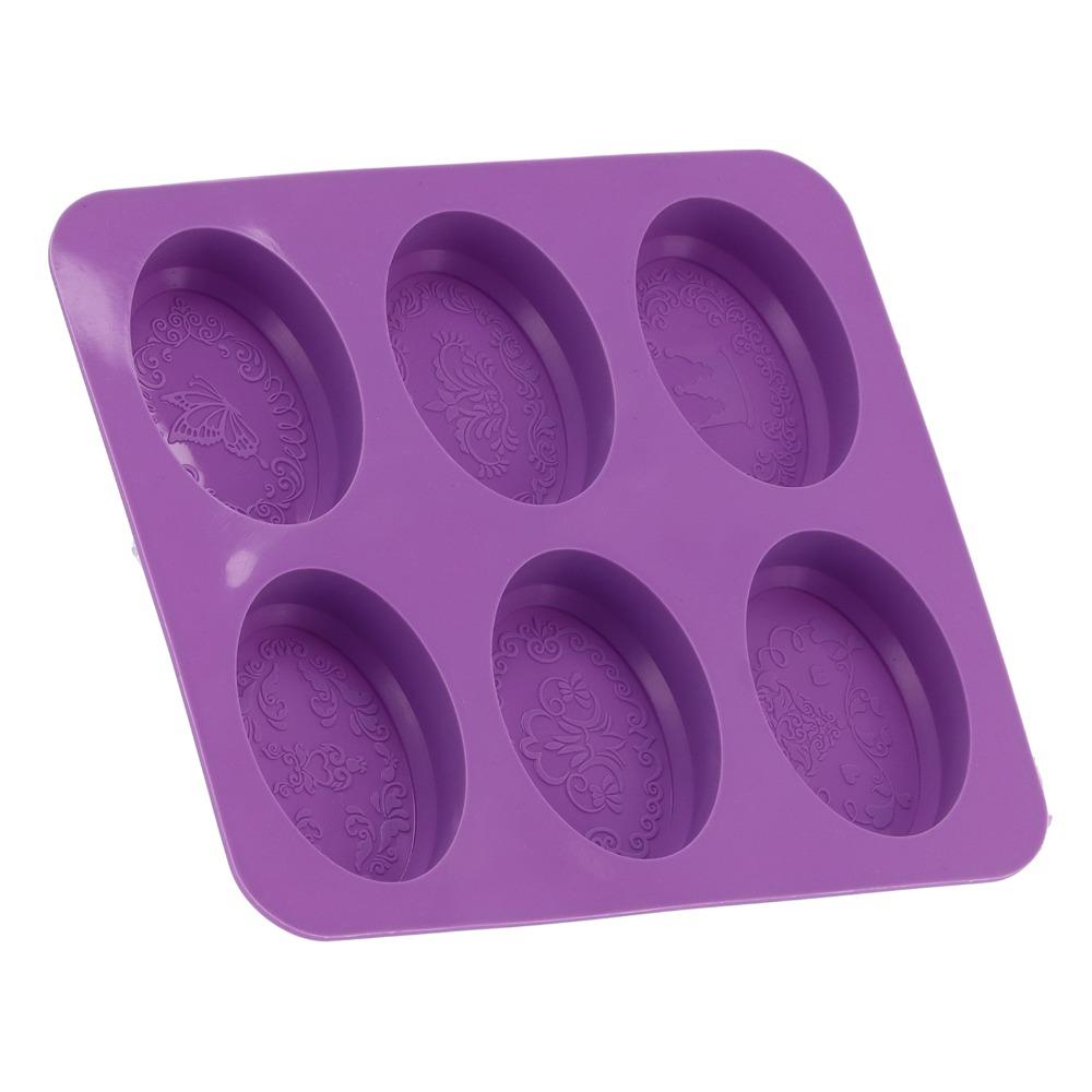 6-Cavity Design Soap Molding Case Flexible Silicone Cake Mold Set Silicone Soap Mold  Handmade Soap