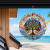 Vivid Tree of Life Spinner - 3D Stainless Steel Wind Sculpture with Colorful Leaves, Dynamic Hanging Garden Art for Indoor/Outdoor Decor