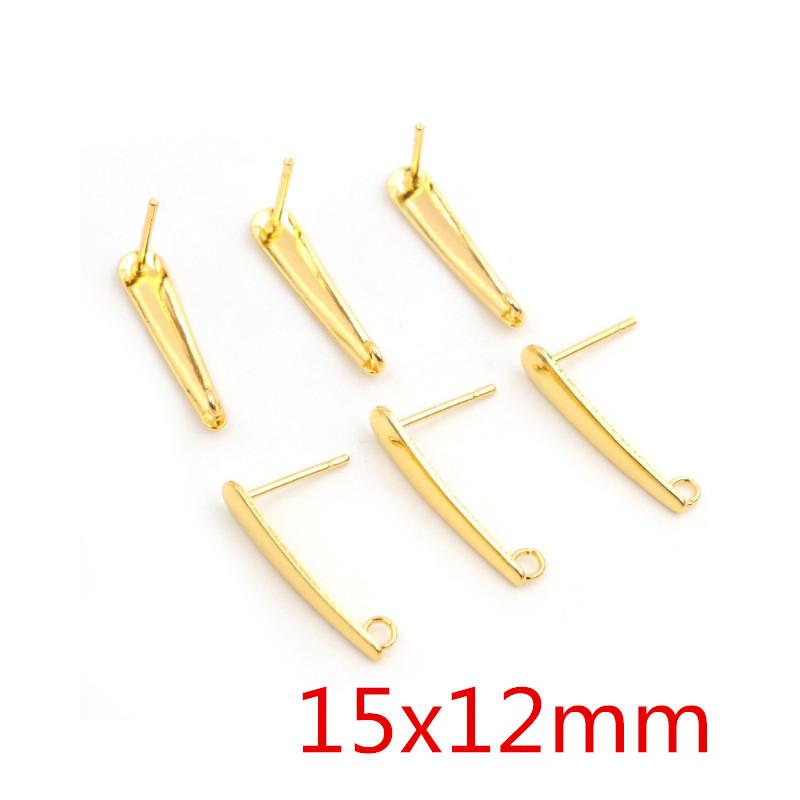 20pcs 316 Stainless Steel Gold Color Geometric Earring Stud Earring Posts Connector For DIY Earrings Jewelry Making Supplies