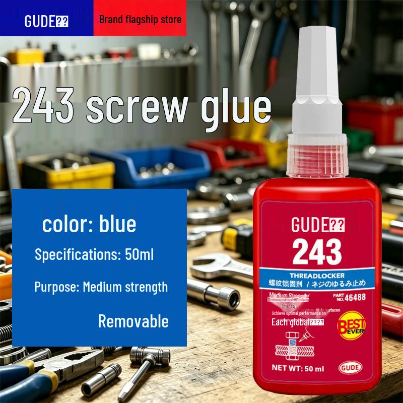 Anaerobic Threadlocker Adhesive 50ml - Screw Anti-Loosening for Fastening (Models 242, 243, 263, 271, 272, 277)
