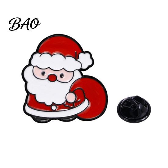 Scarves Decorative Pins Christmas Cartoon Enamel Brooch, Santa Claus Elk Snowman Tree Badge Pin, Alloy Festive Badges Bags Clothes Accessory