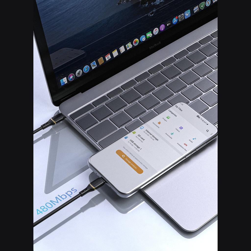 USB-C 60W Silicone Cable 1m - White