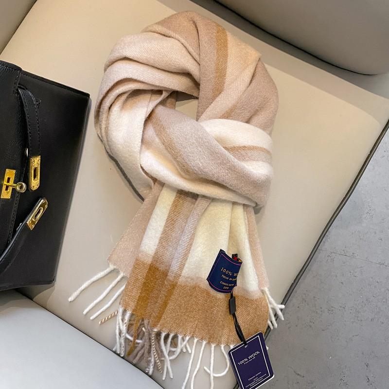 100% Wolle Karierter Schal Herren Damen Paar Warm Kaschmir-Mischung Karriert Winter Halswärmer
