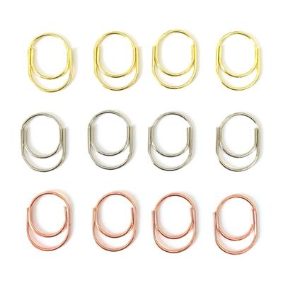 24Pcs Decorative Paper Clip Small Paperclips Metal File Clamp Book Marker Clips for Document Picture Photo Organization