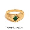 MamacitaSlay Minimalism 316 Stainless Steel Peacock Stone Ring 18K Gold Plated Waterproof Jewelry Women's Charm Ring Party Gift