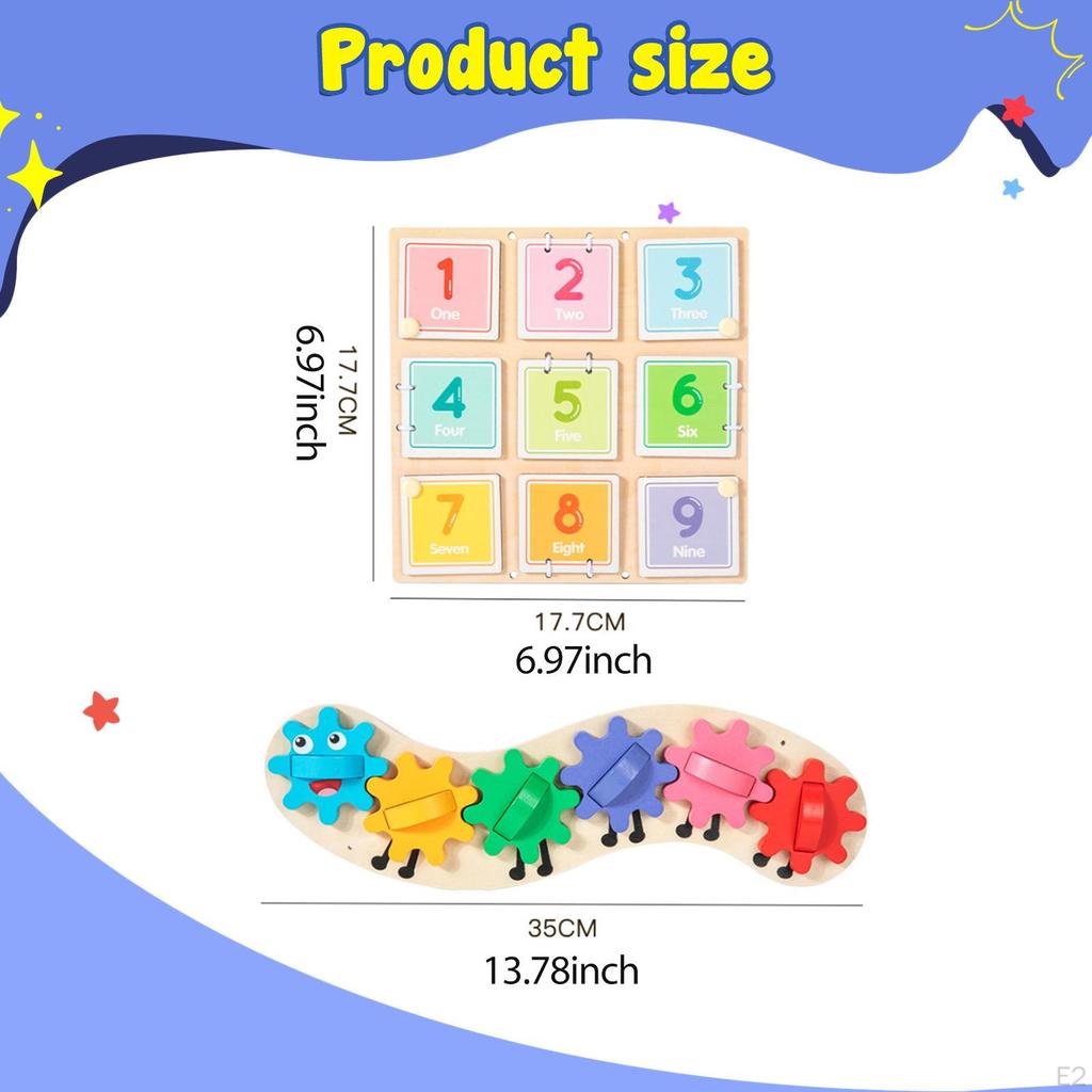 Math Learning Board Toy Rainbow Gear Number Fine Motor Colorful Educational Activity for Kids 3