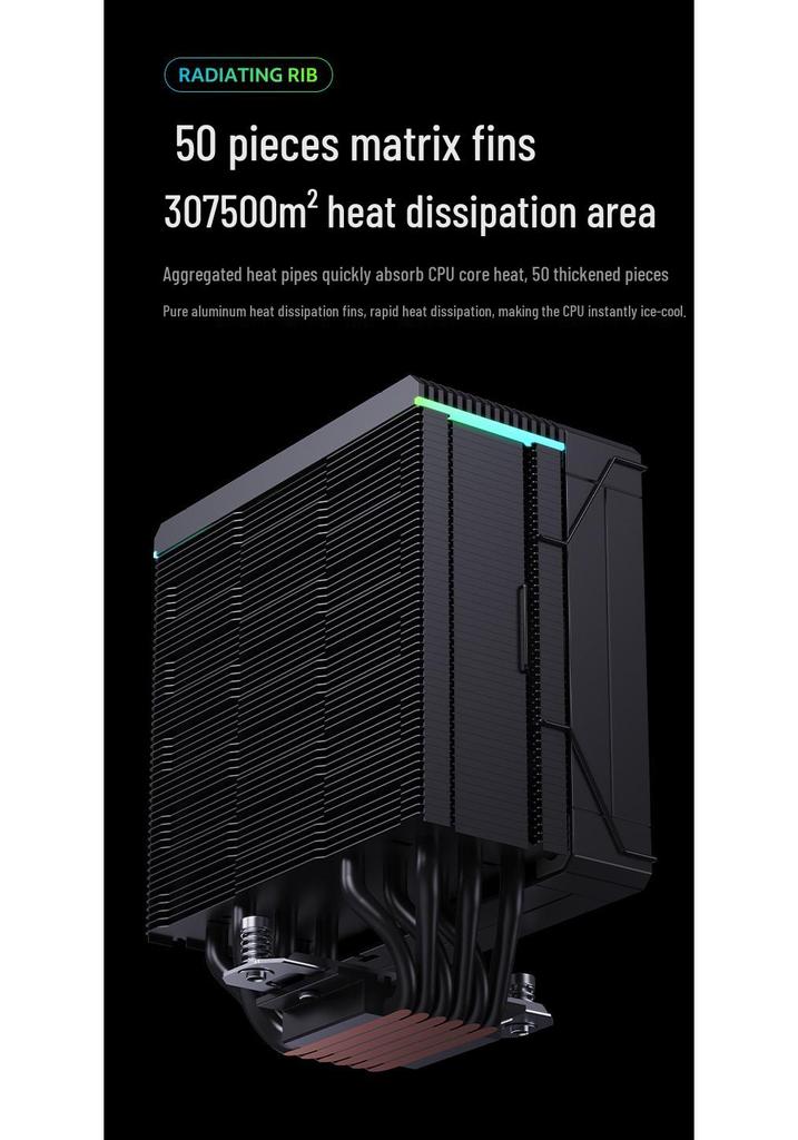 SNOWMAN Ice Man MT6 CPU Cooler: Single Tower with 6 Heat Pipes, Digital Display, ARGB Air Cooling, Compatible with AM5/1700 Platforms.