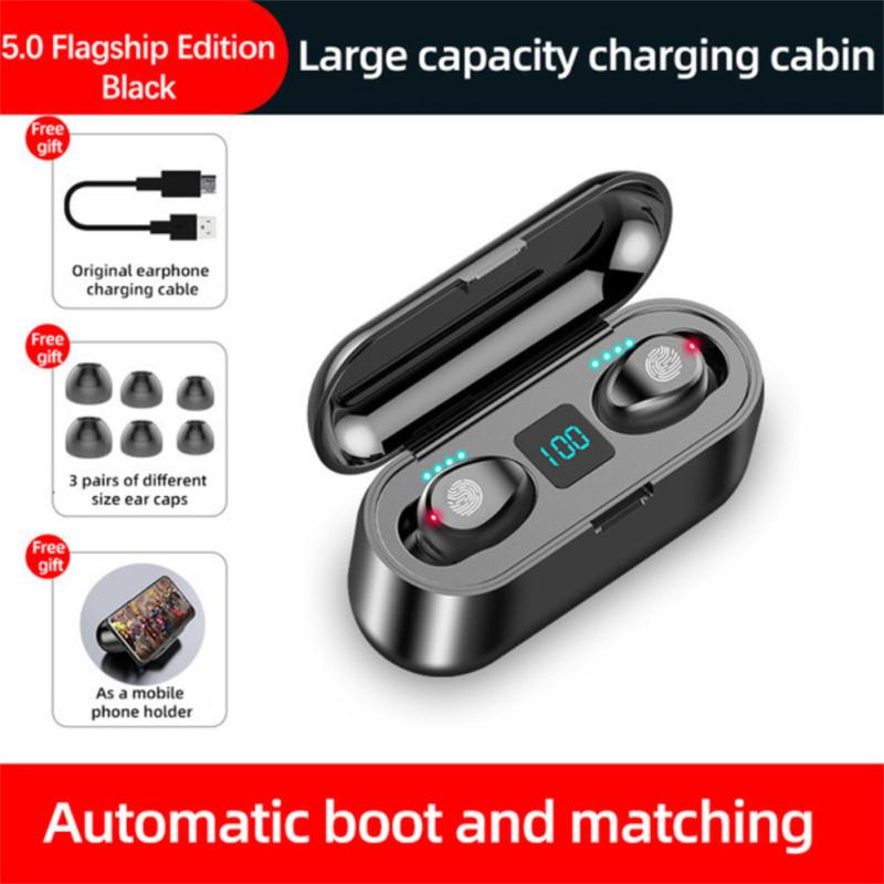 F9 Tws Bluetooth-compatible 5.0 Earphone Wireless Headphone Stereo Mini Headset Sports Earbuds With