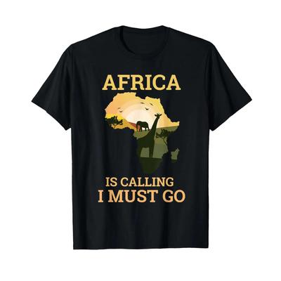 Africa Is Calling And I Must Go Travel T Shirt Vintage Soft Casual Designer Clothes Unisex Comfortable Slightly